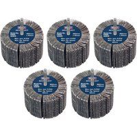 Sealey Abrasive Flap Wheel 80 x 40mm 80Grit 6mm Shaft - Pack of 5 FW8040805