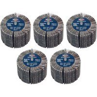 Sealey Abrasive Flap Wheel Ø80 x 40mm 60Grit Ø6mm Shaft - Pack of 5 - FW8040605