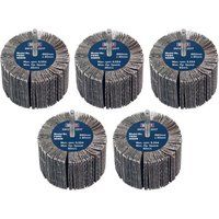 Sealey Abrasive Flap Wheel Ø80 x 40mm Ø6mm Shaft Assorted Grit Pk 5 - FW8040ASS
