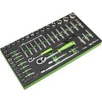 Sealey S01271 Tool Tray with Socket Set 62pc 1/4" & 1/2"Sq Drive Metric SSF