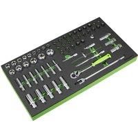 Siegen by Sealey 62pc 3/8" Sq Drive Socket Set with Tool Tray - S01270