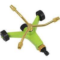Sealey JS2032 3-Arm Brass Sprinkler with Metal Wheeled Base