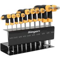 Siegen by Sealey 10pc T-Handle Ball-End Allen Key Hex Set - S01150