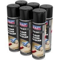 Sealey SCS065 Gloss Lacquer 500ml, Clear - Pack of 6