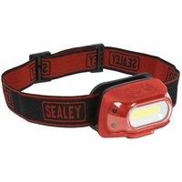 Sealey HT08RR Rechargeable Head Torch with Auto-Sensor 8W COB LED - Red