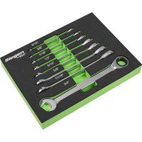 Sealey S0984 Imperial Combination Ratchet Spanner Set, Silver, 8 Pieces