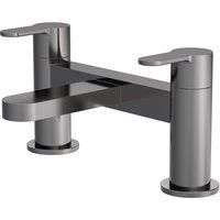 Nuie Arvan Pillar Mounted Bath Filler Tap - Brushed Gun Metal