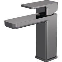 Nuie Windon Mono Basin Mixer Tap with Push Button Waste - Brushed Gun Metal