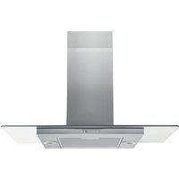 Hotpoint 90cm Cooker Hood With Flat Glass Canopy - Stainless Steel - UIF93FLBX