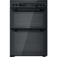 Hotpoint HDM67V92HCB 60cm Electric Cooker in Black Double Oven Ceramic