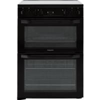 Hotpoint HDM67V92HCB 60cm Electric Cooker in Black Double Oven Ceramic