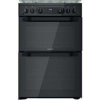 Hotpoint HDM67G0CCB/UK Gas Cooker with Double Oven - Black - A+ Rated - F159315