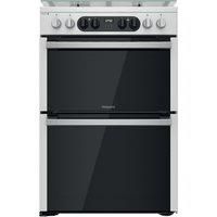 Hotpoint HD67G8CCX 60cm Dual Fuel Cooker in St Steel Double Oven Gas H