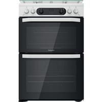 Hotpoint HDM67G0CCW/UK Gas Cooker with Double Oven - White - A+ Rated - F159443