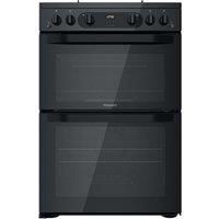 Hotpoint HDM67G0CMB/UK Gas Cooker with Double Oven - Black - A+ Rated - F159545