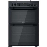 Hotpoint HDM67G0CMB/UK Gas Cooker with Double Oven - Black - A+ Rated - F159545