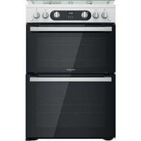 Hotpoint HD67G02CCW/UK Gas Cooker with Double Oven - White - A+ Rated - F159546