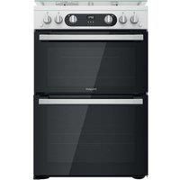 Hotpoint HD67G02CCW/UK Gas Cooker with Double Oven - White - A+ Rated - F159546