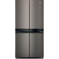 Hotpoint HQ9U2BLG American 4 Door Fridge Freezer in Black Steel E Rate