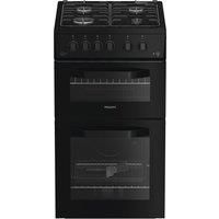 Hotpoint HTG5GCB Gas Cooker with Gas Hob 50cm Free Standing Black A+/A New