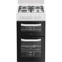 Hotpoint HDG5GDW 50cm Double Oven Gas Cooker with Glass Lid in White 5