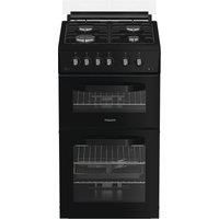 Hotpoint HDG5GDCB 50cm Gas Cooker - Black - A+/A Rated, Black