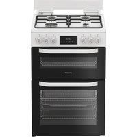 Hotpoint HDD6GDC2W 60cm Dual Fuel Cooker - White - A/A Rated, White