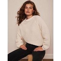 Mint Velvet Ivory Cotton Ribbed Jumper - Cream