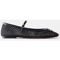 Mint Velvet Mesh Ballet Flat Shoes - Black