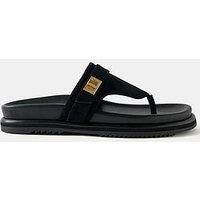 Mint Velvet Suede Chunky Flip Flops - Black