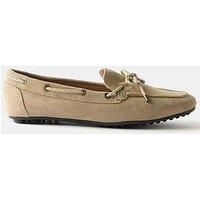 Mint Velvet Sally Suede Boat Shoe - Beige