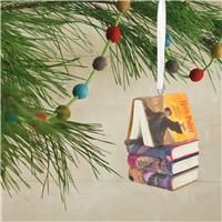 Hallmark Harry Potter Stacked Books With Wand Christmas Ornament