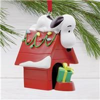Hallmark Peanuts Snoopy with Doghouse Hanging Ornament