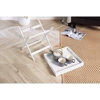 Folding White Wooden Portable Butler Breakfast Dinner Serving Tray Side Table
