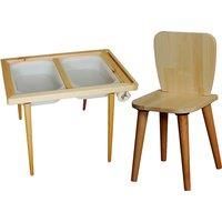 Kids 4-In-1 Wooden Montessori Activity Table And Chair Set