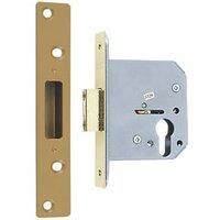 ERA Polished Brass Euro Deadlock 61mm Case - 56mm Backset (708KR)