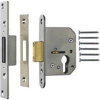 ERA Satin Silver Euro Deadlock 76mm Case - 44mm Backset (313KR)