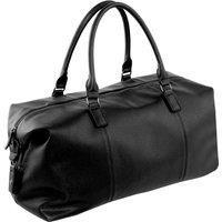 Quadra NuHude Faux Leather Weekender Holdall Bag (One Size) (Black)