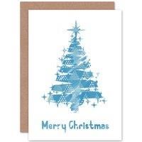 CHRISTMAS XMAS COOL BLUE TREE NEW ART GREETINGS GIFT CARD