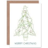 CHRISTMAS XMAS OUTLINE TREE DESIGN NEW ART GREETINGS GIFT CARD