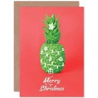 Pineapple Christmas Tree Blank Greeting Card With Envelope