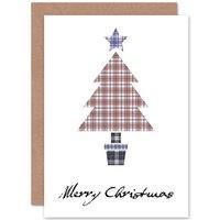 CARD CHRISTMAS XMAS MERRY TARTAN TREE BONNIE SCOTLAND GIFT