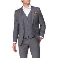 Scott by The Label Tailored Fit Contemporary Light Grey Tan Check Men's Suit Jacket
