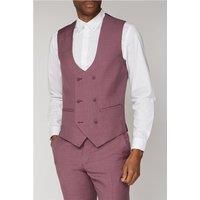 Antique Rogue Raspberry Double Breasted Slim Fit Waistcoat
