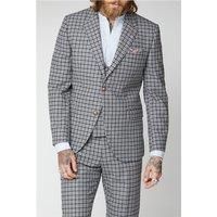 Gibson London Grey, Navy and Brown Check Men's Suit Jacket