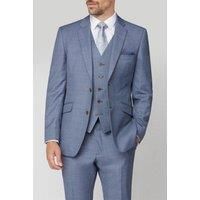 Scott Men's Plain Sharkskin Classic Jacket in Blue | Size: 48R
