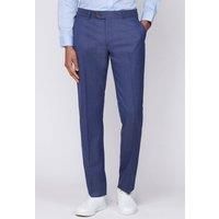 Scott Men's Plain Pindot Regular Trousers in Navy | Size: 40R