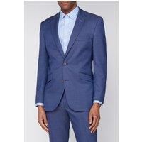 SCOTT Mens Premium Wool Blend Classic Fit Navy Pin Dot 2 Piece Suit Combination
