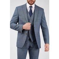 Scott Men's Sharkskin with Overcheck Jacket in Blue | Size: 38L