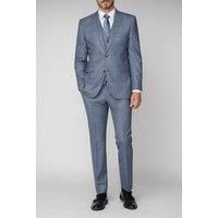 Scott Men's Sharkskin with Overcheck Trouser in Blue | Size: 30L